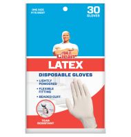 243060 Mr. Clean 243060 Disposable Latex Gloves, One Size Fits All, 30 Pairs-main-1