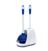 440436 Mr. Clean Turbo Plunger and Bowl Brush Combo Set with Caddy, White/Blue-main-1
